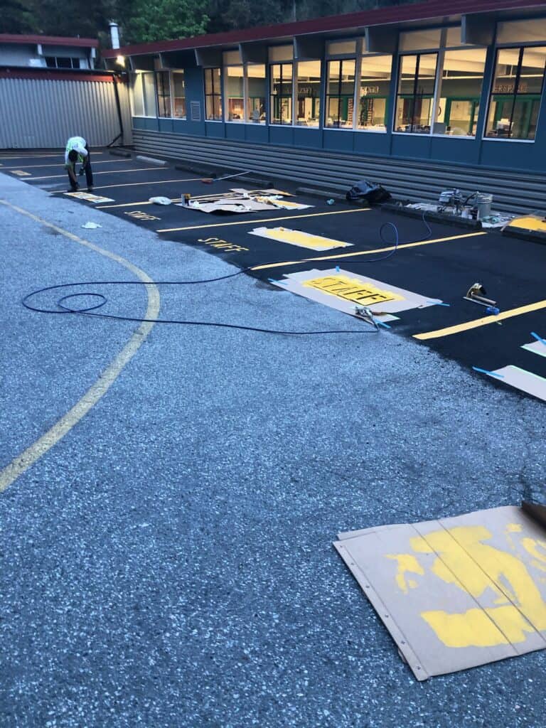 Parking Lot Line painting in West Vancouver 